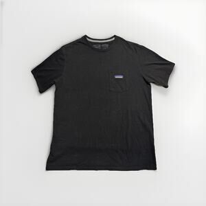 Patagonia Black Responsibili-Tee Pocket T-Shirt Men’s Medium Regular Fit Patch
